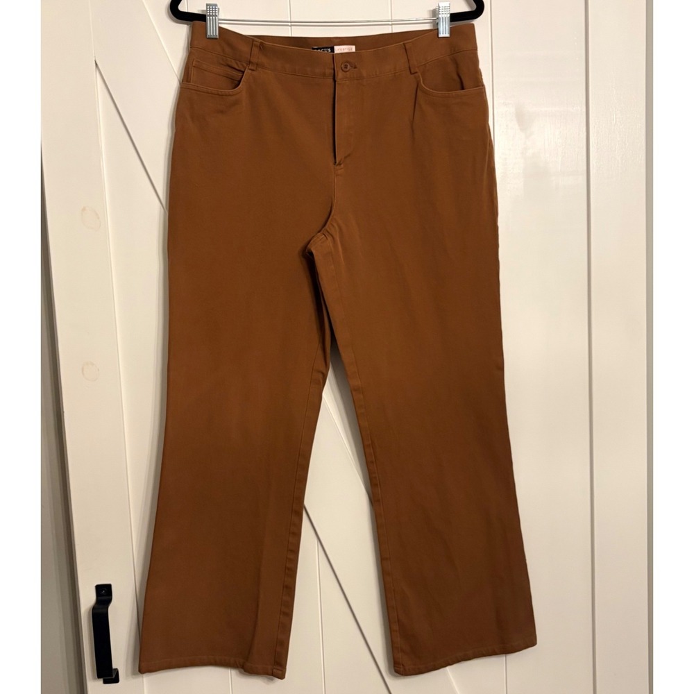 Focus Lifestyle Camel Bootcut Pants Womens 14S Stretch Cotton Career Casual